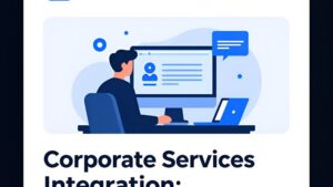 Схематичная иллюстрация процесса интеграции корпоративных сервисов через статический IP от компании Хостинг Хайчин